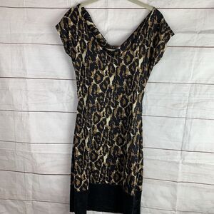 Diane Von Furstenberg DVF DRESS 100% Silk Leopard Animal Print Bodycon 8 Medium